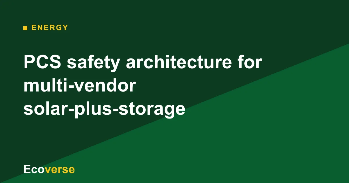 Ecoverse graphic with the headline: PCS safety architecture for multi-vendor solar-plus-storage